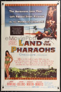 9t1645 LAND OF THE PHARAOHS 1sh 1955 sexy Egyptian Joan Collins wearing bikini by pyramids, Hawks