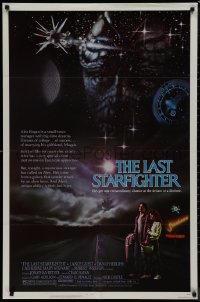 9t1648 LAST STARFIGHTER 1sh 1984 Lance Guest, great sci-fi art by Charles de Mar!