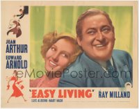 9t0342 EASY LIVING LC 1937 c/u of happy Jean Arthur & Edward Arnold back to back, Preston Sturges!