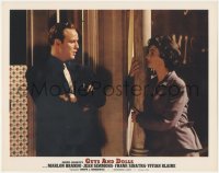 9t0361 GUYS & DOLLS photolobby 1955 close up of Marlon Brando talking to pretty Jean Simmons!