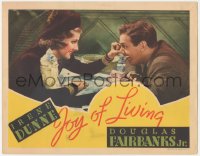 9t0381 JOY OF LIVING LC 1938 great close up of Irene Dunne & Douglas Fairbanks Jr. clowning around!