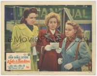 9t0392 LETTER TO THREE WIVES LC #2 1949 Jeanne Crain, Linda Darnell & Ann Sothern hold fateful note!