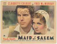 9t0407 MAID OF SALEM LC 1937 super close up of Claudette Colbert & Fred MacMurray, Witch Trials!