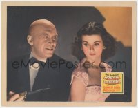 9t0412 MARGIN FOR ERROR LC 1943 great close up of Otto Preminger leering at Joan Bennett!