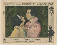 9t0420 MONSIEUR BEAUCAIRE LC 1924 close up of Rudolph Valentino about to kiss pretty Bebe Daniels!