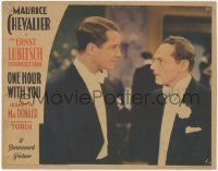 9t0436 ONE HOUR WITH YOU LC 1932 close up of Maurice Chevalier & Charlie Ruggles in staredown, rare!