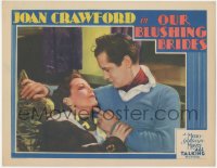 9t0438 OUR BLUSHING BRIDES LC 1930 best romantic close up of Joan Crawford & Robert Montgomery!