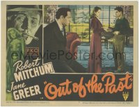 9t0440 OUT OF THE PAST LC #3 1947 Paul Valentine watches Jane Greer talking to Dickie Moore!