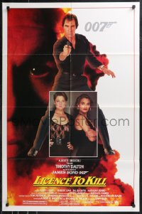 9t1663 LICENCE TO KILL 1sh 1989 Timothy Dalton as James Bond, sexy Carey Lowell & Talisa Soto!