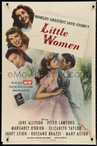 9t1675 LITTLE WOMEN 1sh 1949 June Allyson, Elizabeth Taylor, Peter Lawford, Janet Leigh, O'Brien