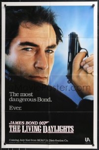 9t1678 LIVING DAYLIGHTS teaser 1sh 1987 Timothy Dalton as the most dangerous James Bond ever!