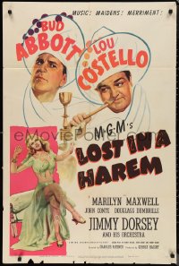 9t1687 LOST IN A HAREM 1sh 1944 Bud Abbott & Lou Costello in Arabia with sexy Marilyn Maxwell!