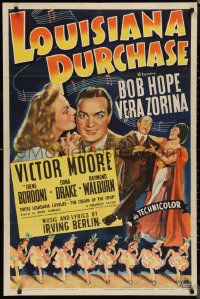 9t1688 LOUISIANA PURCHASE 1sh 1941 art of wacky Bob Hope & pretty Vera Zorina!