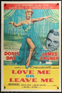 9t1694 LOVE ME OR LEAVE ME 1sh 1955 full-length sexy Doris Day as Ruth Etting, James Cagney!