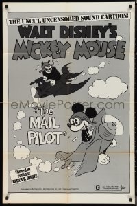 9t1707 MAIL PILOT 1sh R1974 Walt Disney, wacky art of pilot Mickey Mouse, uncensored!