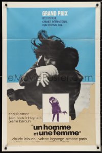 9t1713 MAN & A WOMAN int'l 1sh 1966 Claude Lelouch's Un homme et une femme, Anouk Aimee, Trintignant