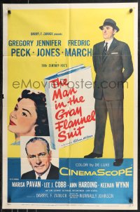 9t1714 MAN IN THE GRAY FLANNEL SUIT style B 1sh 1956 Gregory Peck, Jennifer Jones, Fredric March!