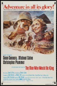 9t1720 MAN WHO WOULD BE KING 1sh 1975 art of Sean Connery & Michael Caine by Tom Jung!