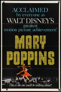 9t1728 MARY POPPINS style B 1sh 1964 Julie Andrews & Dick Van Dyke in Walt Disney's musical classic!