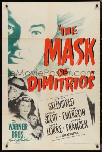 9t1731 MASK OF DIMITRIOS 1sh 1944 Peter Lorre, Sydney Greenstreet, Zachary Scott, Faye Emerson