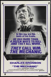 9t1733 MECHANIC style A 1sh 1972 Charles Bronson has more than a dozen ways to kill in his box!