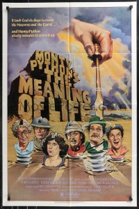 9t1746 MONTY PYTHON'S THE MEANING OF LIFE 1sh 1983 Garland artwork of the screwy Monty Python cast!