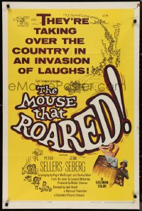 9t1753 MOUSE THAT ROARED 1sh 1959 Sellers & Seberg take over the country w/an invasion of laughs!