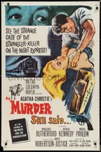 9t1761 MURDER SHE SAID 1sh 1961 detective Margaret Rutherford hunts a strangler, Agatha Christie