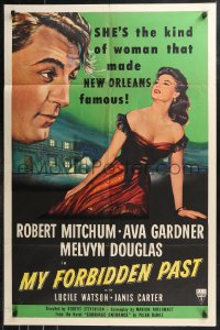 9t1768 MY FORBIDDEN PAST 1sh 1951 Mitchum, Gardner is the kind of girl that made New Orleans famous!