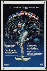 9t1773 NASHVILLE 1sh 1975 Robert Altman, cool patriotic sexy microphone artwork!