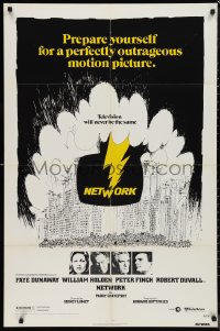 9t1776 NETWORK 1sh 1976 written by Paddy Cheyefsky, William Holden, Sidney Lumet classic!