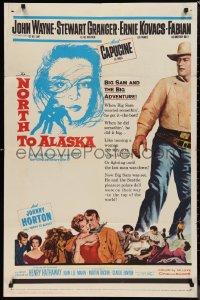 9t1788 NORTH TO ALASKA 1sh 1960 John Wayne & Capucine in a fun-filled adventure in the Yukon!