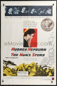 9t1791 NUN'S STORY 1sh 1959 religious missionary Audrey Hepburn was not like the others, Peter Finch