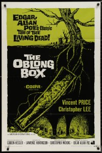 9t1792 OBLONG BOX int'l 1sh 1969 Edgar Allan Poe's tale of living dead, cool horror art!