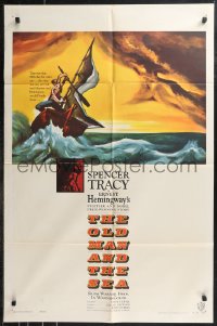 9t1797 OLD MAN & THE SEA 1sh 1958 Spencer Tracy, Ernest Hemingway, John Sturges, dramatic art!