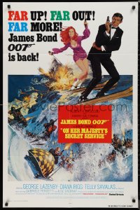 9t1799 ON HER MAJESTY'S SECRET SERVICE int'l 1sh R1980 George Lazenby as James Bond, different!