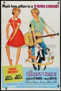 9t1824 PARENT TRAP style B 1sh R1968 Disney, Hayley Mills as twins, Maureen O'Hara, Brian Keith!