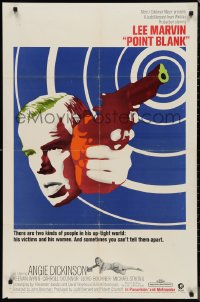 9t1846 POINT BLANK 1sh 1967 cool art of Lee Marvin, Angie Dickinson, John Boorman film noir!