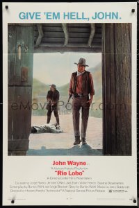 9t1888 RIO LOBO 1sh 1971 Howard Hawks, Give 'em Hell, John Wayne, great cowboy image!