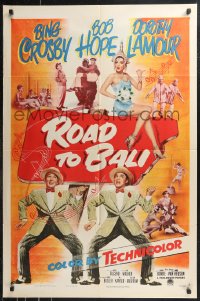 9t1890 ROAD TO BALI 1sh 1952 Bing Crosby, Bob Hope & sexy Dorothy Lamour in Indonesia!