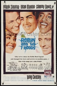 9t1892 ROBIN & THE 7 HOODS 1sh 1964 Frank Sinatra, Dean Martin, Sammy Davis, Bing Crosby, Rat Pack!