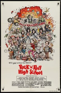 9t1897 ROCK 'N' ROLL HIGH SCHOOL 1sh 1979 artwork of the The Ramones by William Stout!