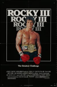 9t1899 ROCKY III 1sh 1982 image of boxer & director Sylvester Stallone with gloves & title belt!