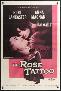 9t1906 ROSE TATTOO 1sh 1955 romantic Burt Lancaster, Anna Magnani, written by Tennessee Williams!