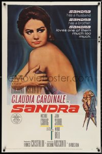 9t1912 SANDRA 1sh 1966 Luchino Visconti, sexy Claudia Cardinale loves her brother too much!