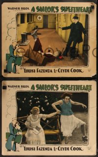 9t0518 SAILOR'S SWEETHEART 4 LCs 1927 teacher Louise Fazenda strikes it rich, Clyde Cook, rare!