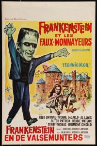 9w0702 MUNSTER GO HOME Belgian 1966 great art of Fred Gwynne & entire wacky monster family!