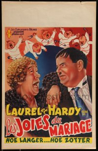 9w0721 TWICE TWO Belgian R1950s wacky art of Stan Laurel & Oliver Hardy, Hal Roach