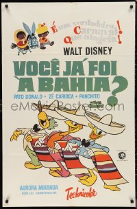 9w0143 THREE CABALLEROS Brazilian R1960s Disney, cartoon art of Donald Duck, Panchito & Joe Carioca!