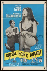 9w0146 YESTERDAY, TODAY & TOMORROW Brazilian 1963 sexy Sophia Loren, Marcello Mastroianni, De Sica!